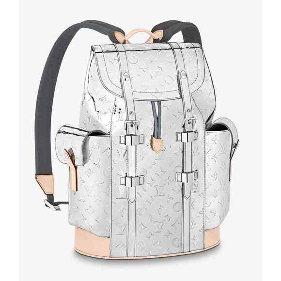Louis Vuitton Christopher PM Silver Mirror Monogram Backpack Weekend Travel Bag - Picture 1 of 12
